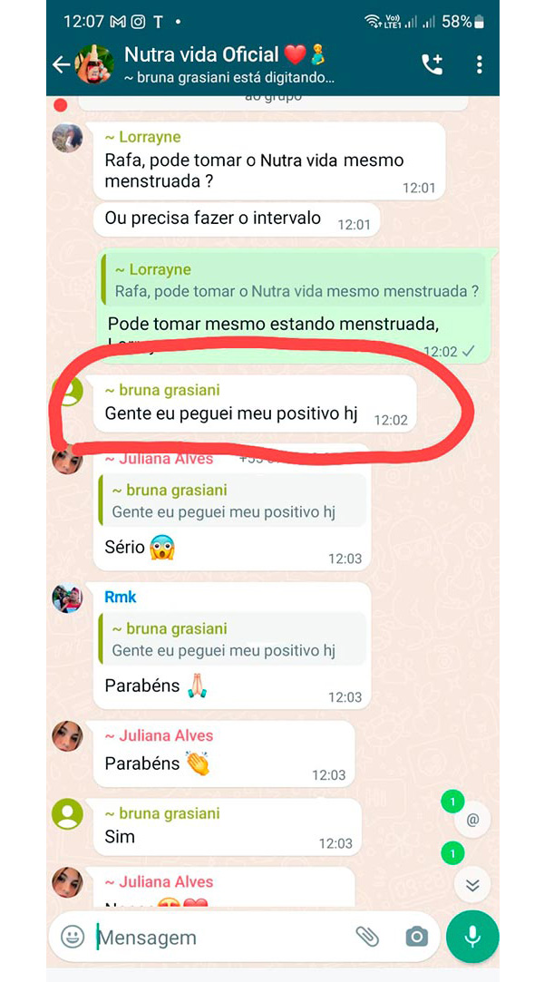 Resultado obtido por uma pessoa usando o Nutra Vida